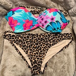 BRAND NEW- Bathing suit- tropical/leopard